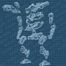 Load image into Gallery viewer, Pocket Mech™ "Heavy" 3D printable action figure file (pre-supported)